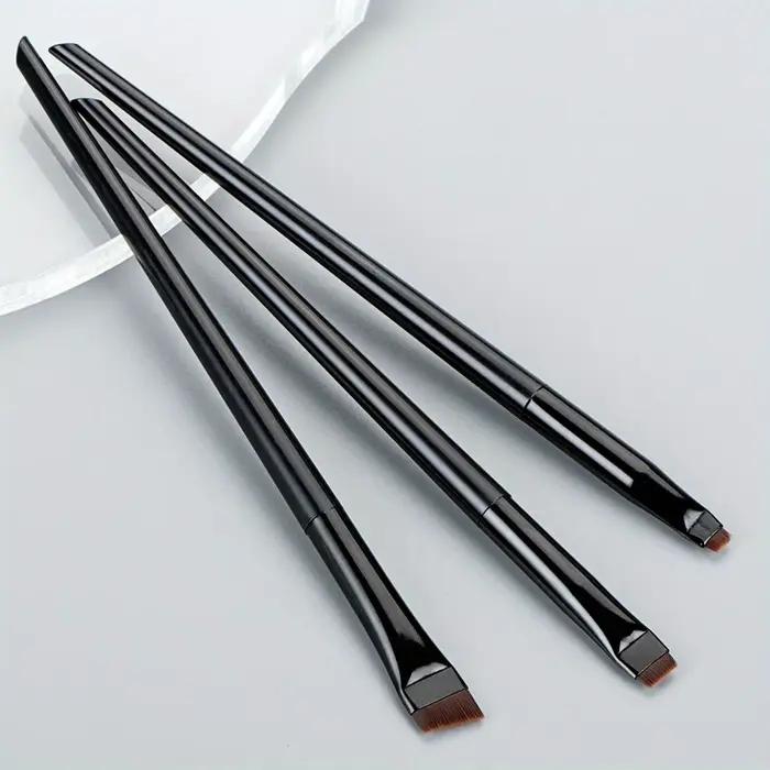 3 pièces ensemble de pinceaux de maquillage, brosse d'eye-liner à lame fine tête oblique brosse à so