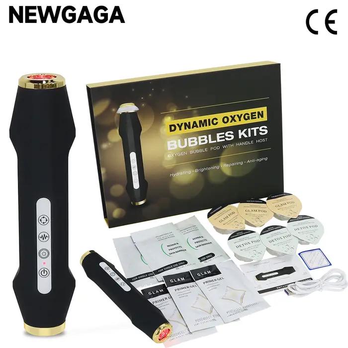 NEWGAGA Machine à bulles d'oxygène CO2 pour le visage Jet