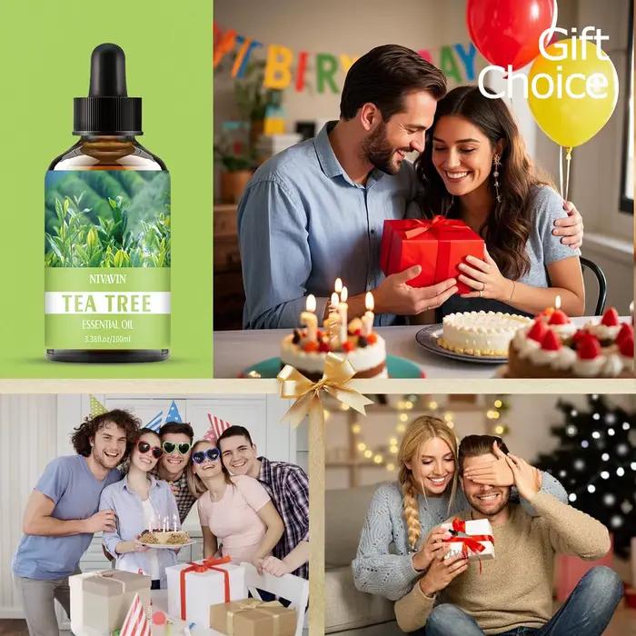 Huile essentielle d'arbre à thé pour l'hydratation du visage et des cheveux, parfums naturels et soins de la peau, flacon 30ml 60ml 100ml