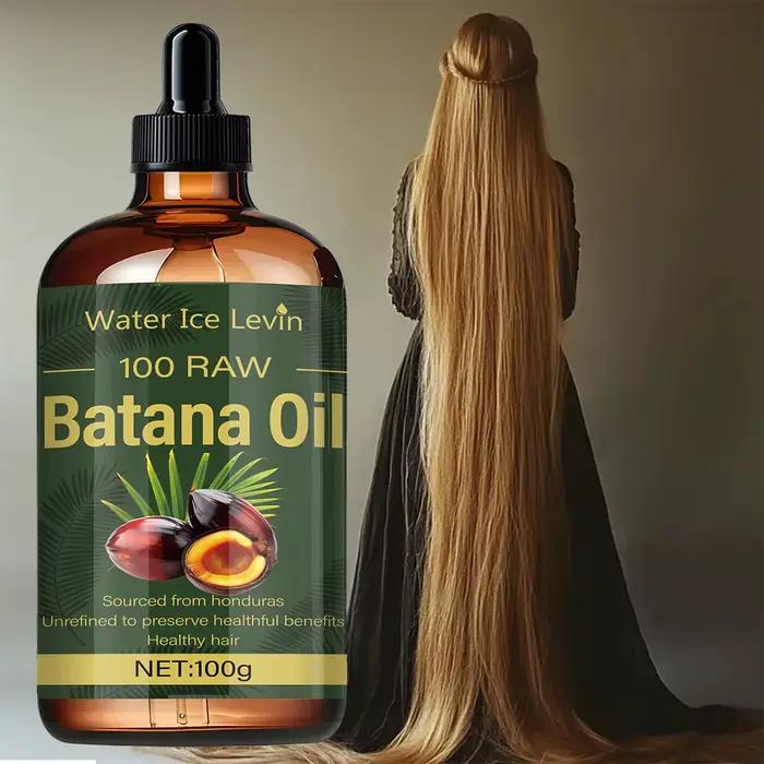 Huile capillaire 100% naturelle de Batana. Hydrate, fortifie, répare les pointes fourchues. Satiété saine. Eau Glacée Levin. 100g Origine Honduras