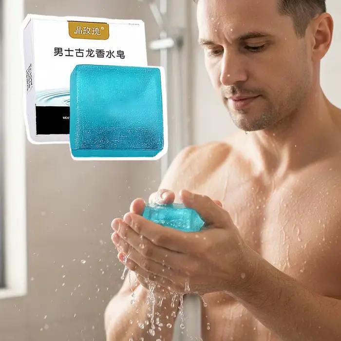 Savon Parfumé Cologne pour le Visage et le Corps, Savon Artisanal aux Huiles Essentielles, Contrôle Longue Durée du Sébum, Savons Parfumés pour Hommes