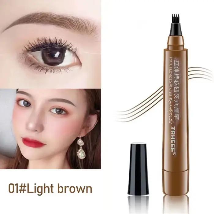Stylo à sourcils Microblading 5 couleurs, liquide imperméable, crayon à sourcils longue durée, 4 Poi