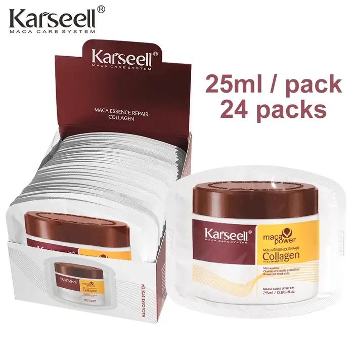 Karseell 24 paquets/boîte traitement capillaire au collagène réparation profonde conditionnement huile d'argan masque
