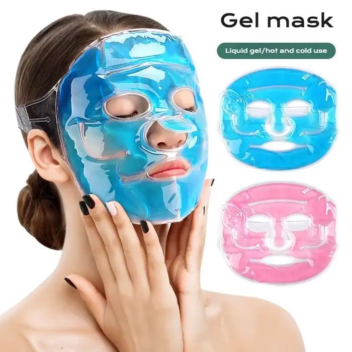 Masque pour les yeux froid en caoutchouc polyvalent avec billes de gel pour réduction des cernes et poches sous les yeux pour femmes détente spa à domicile ou voyage