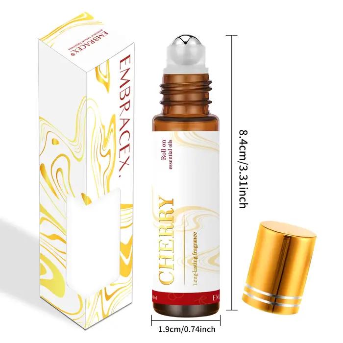 Huile essentielle de cerise Roll-On, 10 ml – Aromathérapie naturelle pour la relaxation et l'amélioration de l'humeur – Parfum sucré, format voyage, facile à appliquer
