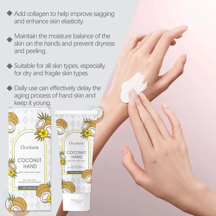 Crème hydratante pour les mains à la noix de coco