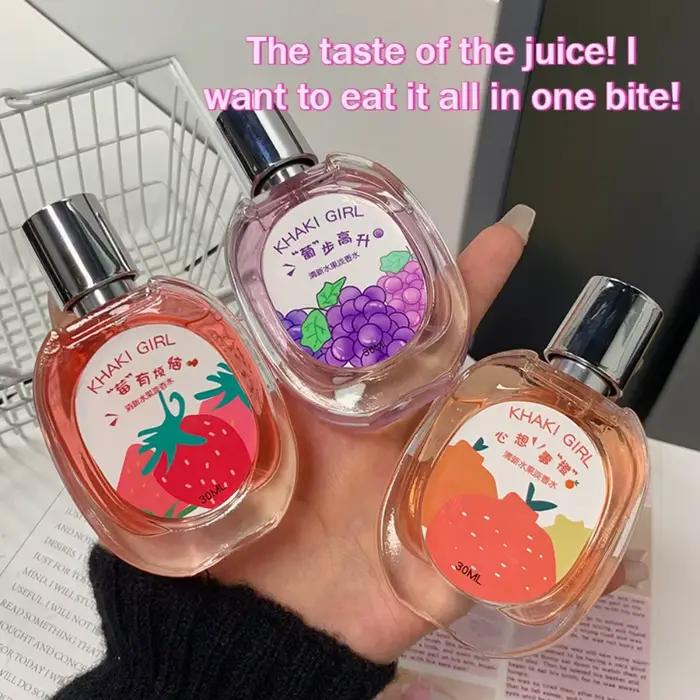 Parfum fruité pour femme senteur douce de raisin fraise orange longue tenue léger portable occassions spéciales