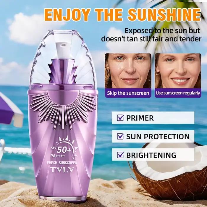 Crème solaire isolante TVLV SPF 50+, haute protection, rafraîchissante et non grasse, adaptée au visage et au corps