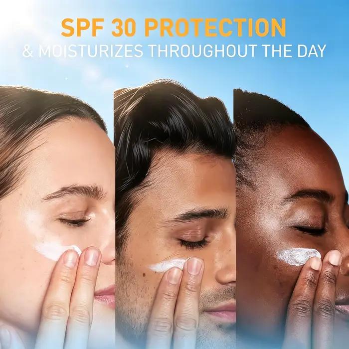 Lotion hydratante visage matinale cerauve spf 30 protection solaire large spectre hydratation peau douce lumineuse