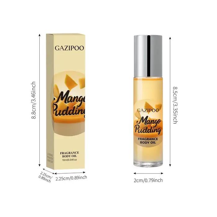 Huile parfumée Mango Pudding - 0,34 oz, notes florales fruitées fraîches et durables, cadeau idéal (1/2/4 pièces)