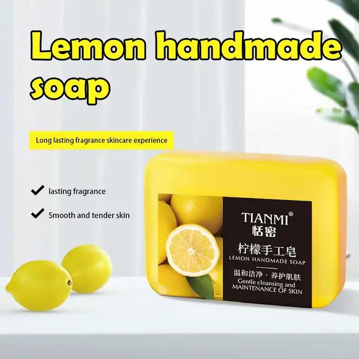Savon artisanal au citron, hydratant et nettoyant, adapté à tous les types de peau, peut être utilis