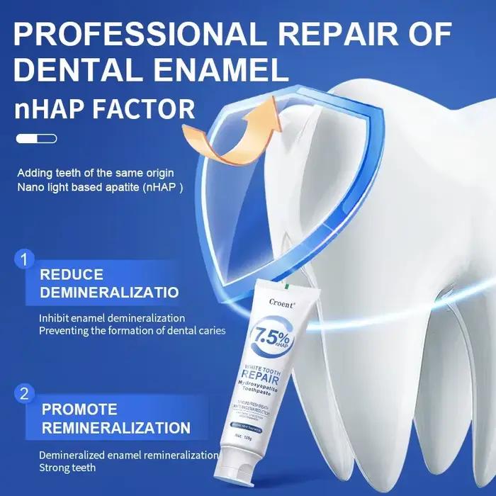 Dentifrice blanchissant Hydroxyapatite, 120g, protège la santé des gencives, élimine les taches de Plaque dentaire fraîche, mauvaise haleine, nettoyage en profondeur, éclaircissant 