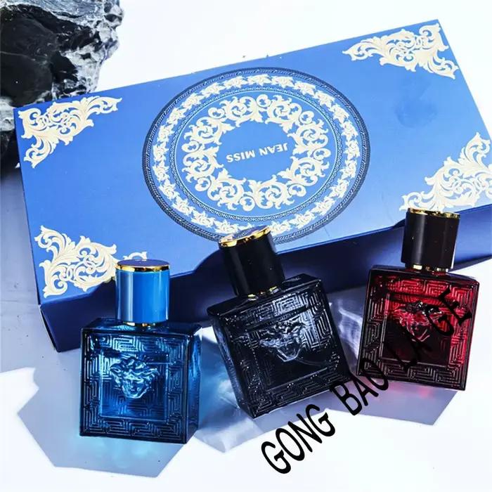 Marque 90ml hommes parfum coffret cadeau 3 pièces ensemble charmant homme Colognes