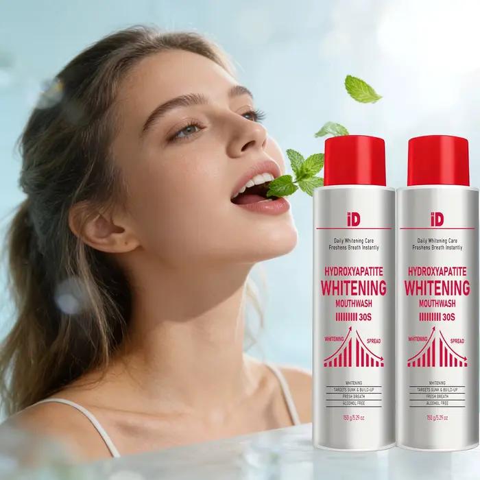 Bain de bouche blanchissant à l'hydroxyapatite - Sans alcool, haleine fraîche en 30 secondes et soin nettoyant en profondeur