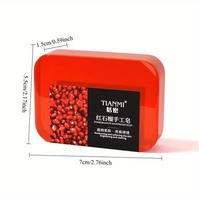 Savon à la grenade qui nettoie en douceur le visage et le corps, hydrate et nourrit, adapté à tous les types de peau, idéal comme cadeau