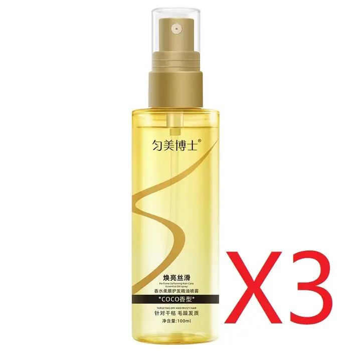 Huile capillaire anti-frisottis en spray, huile capillaire parfumée, lissante, légère et non grasse pour cheveux colorés et abîmés par la permanente, Long-L