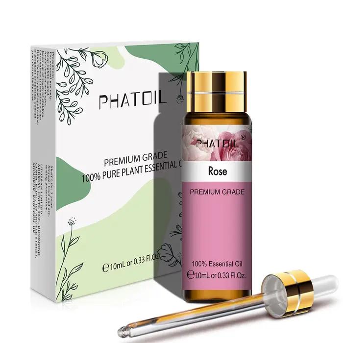 PHATOIL 10ML Rose vanille Neroli menthe verte huiles essentielles naturelles pures diffuseur Massage Spa bougies savons arôme huile de parfum