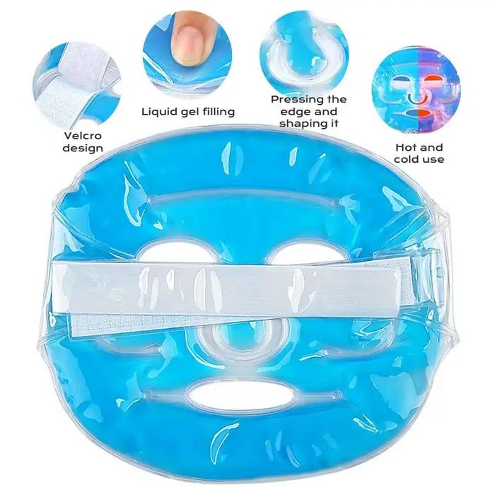 Masque pour les yeux froid en caoutchouc polyvalent avec billes de gel pour réduction des cernes et poches sous les yeux pour femmes détente spa à domicile ou voyage