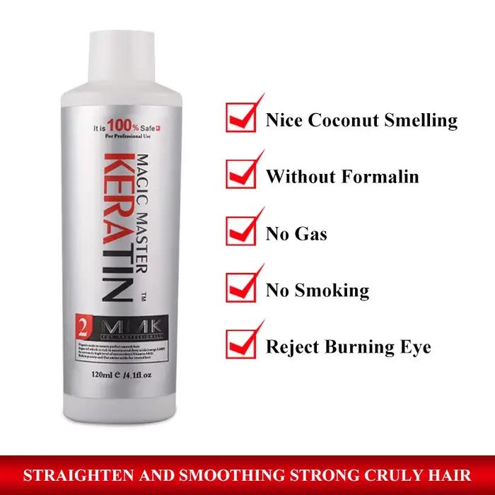 Magic Master Keratin Treatment Kit pour Cheveux Crépus Soyeux et Brillants Shampooing Purifiant et Huile d'Argan Inclus
