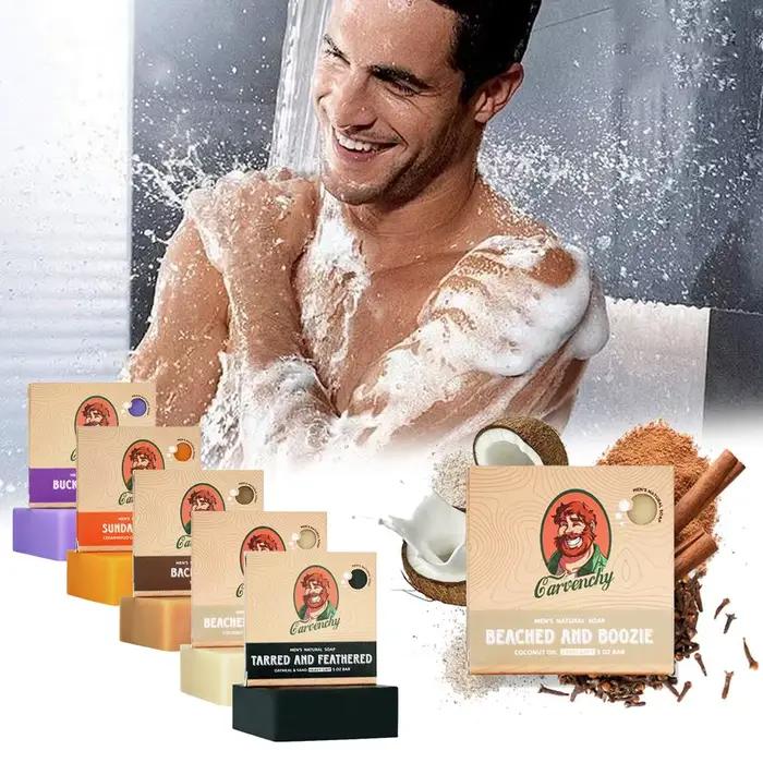 Savon Naturel Homme - Protection Hydratante, Élimine l'Excès de Sébum et la Saleté, Parfum Frais Longue Durée, Pour Tous Types de Peau