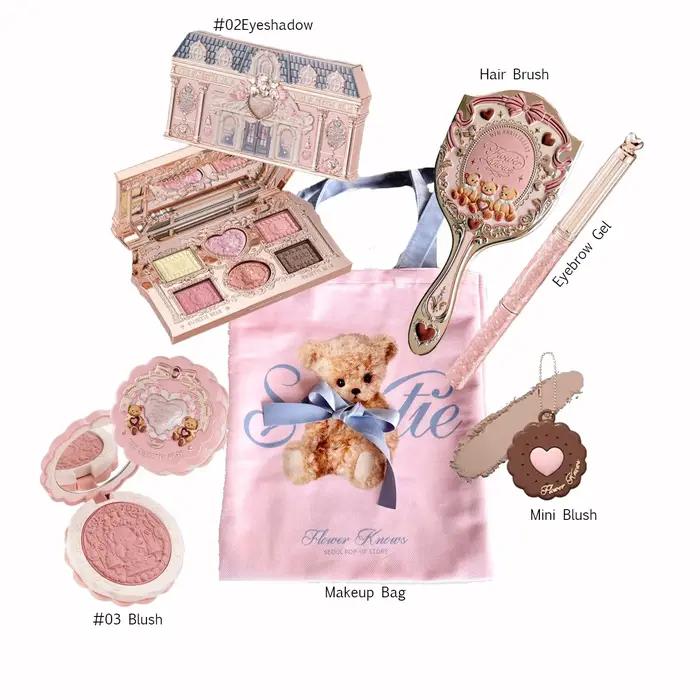 Flower Knows – Kit de maquillage tout-en-un, Palette professionnelle complète pour le visage, Blush,
