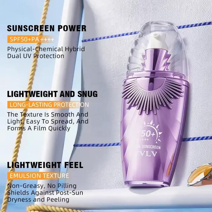 Crème solaire isolante TVLV SPF 50+, haute protection, rafraîchissante et non grasse, adaptée au visage et au corps