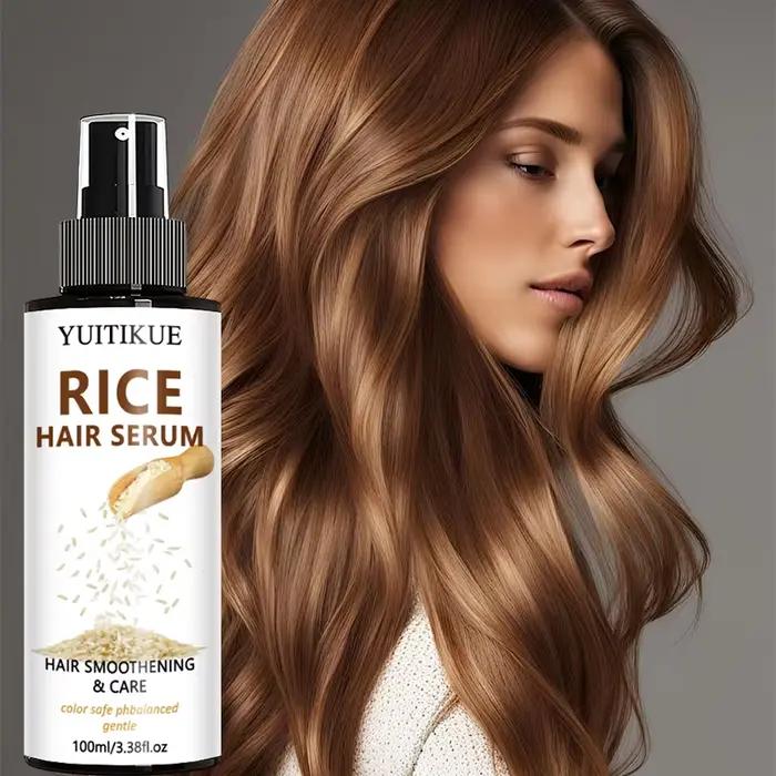 YUITIKUE Sérum capillaire en spray à l'eau de riz - Nourrit, fortifie et ajoute de la brillance pour des cheveux doux et non plats