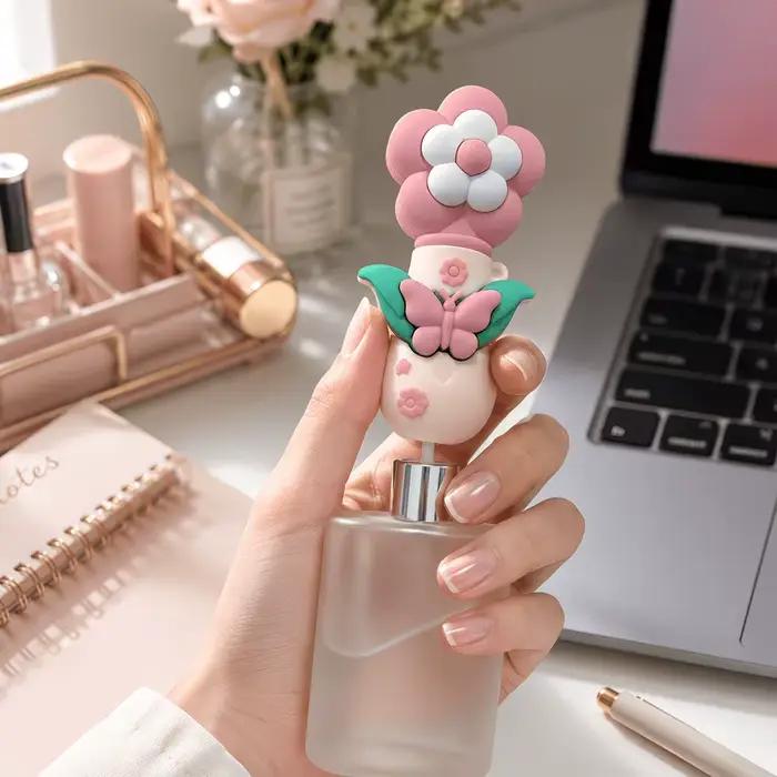 Mini flacon vaporisateur de parfum mignon en forme de fleur de 0