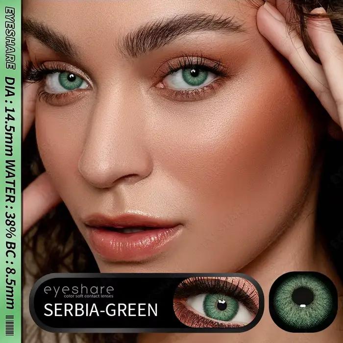EYESHARE 1 paire de lentilles de Contact de couleur série verte pour les yeux