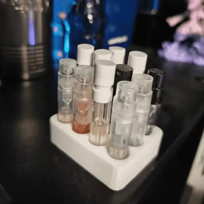 Plateau de présentation pour échantillons de parfum, boîte de rangement pour mini flacons de parfum de 10 mm de diamètre, support de rangement pour cosmétiques
