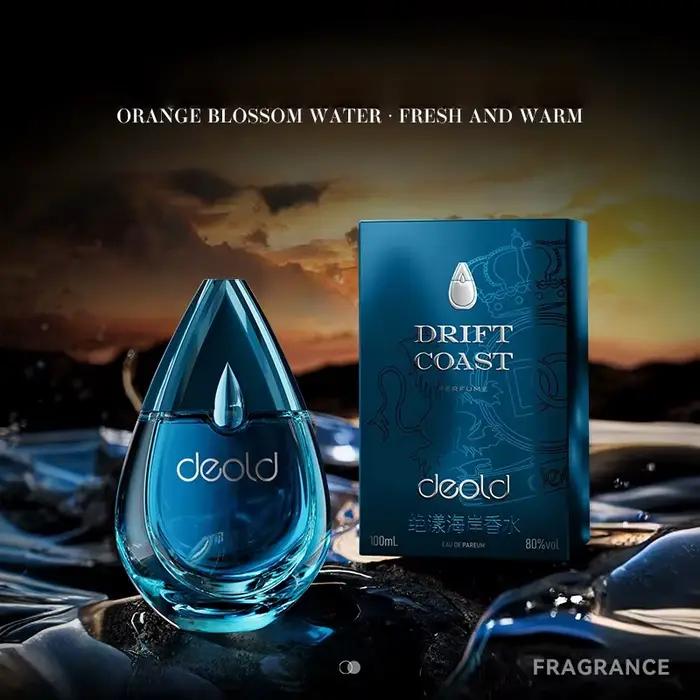 Parfum français unisexe en gouttelettes d'eau marine, agrumes frais Premium, Eau De Toilette, parfum côtier durable et charmant pour hommes, 100ml