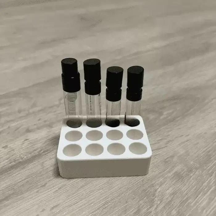 Plateau de présentation pour échantillons de parfum, boîte de rangement pour mini flacons de parfum de 10 mm de diamètre, support de rangement pour cosmétiques