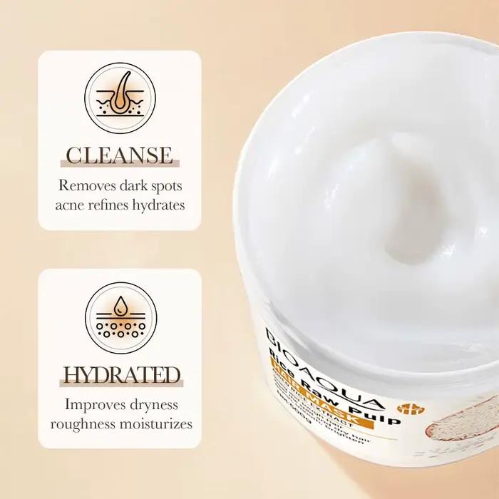 Masque capillaire au plasma de riz bioaoua pour cheveux crépus et endommagés soin hydratant réparation rapide doux brillant lissant