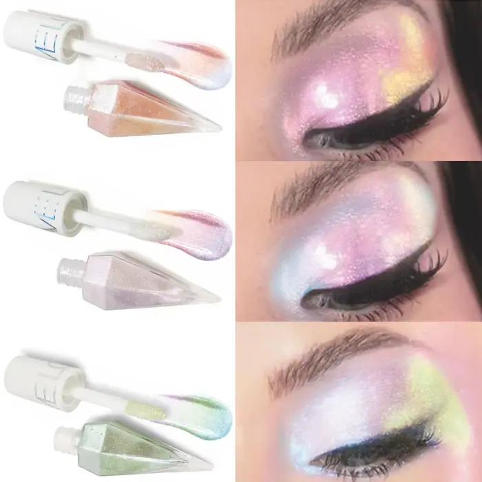 Fard à paupières liquide caméléon hautement pigmenté, dégradé métallique, pailleté, imperméable, effet caméléon optique, maquillage pour les yeux