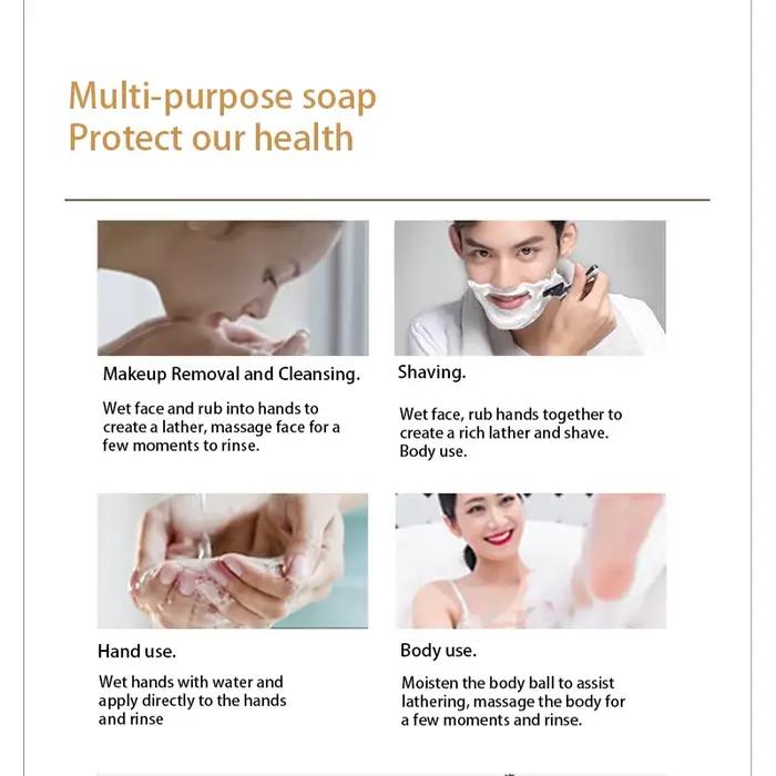 Savon nettoyant aux huiles essentielles aromatiques, savon fait main, adapté au lavage du visage, au lavage des mains, au rasage, comme cadeau d'accompagnement, etc.