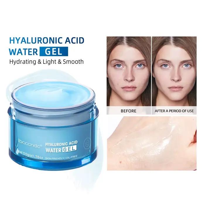 Gel d'eau hydratant à l'acide hyaluronique/crème hydratante pour le visage, hydratant quotidien pour peau sèche, améliore la sécheresse, 50g