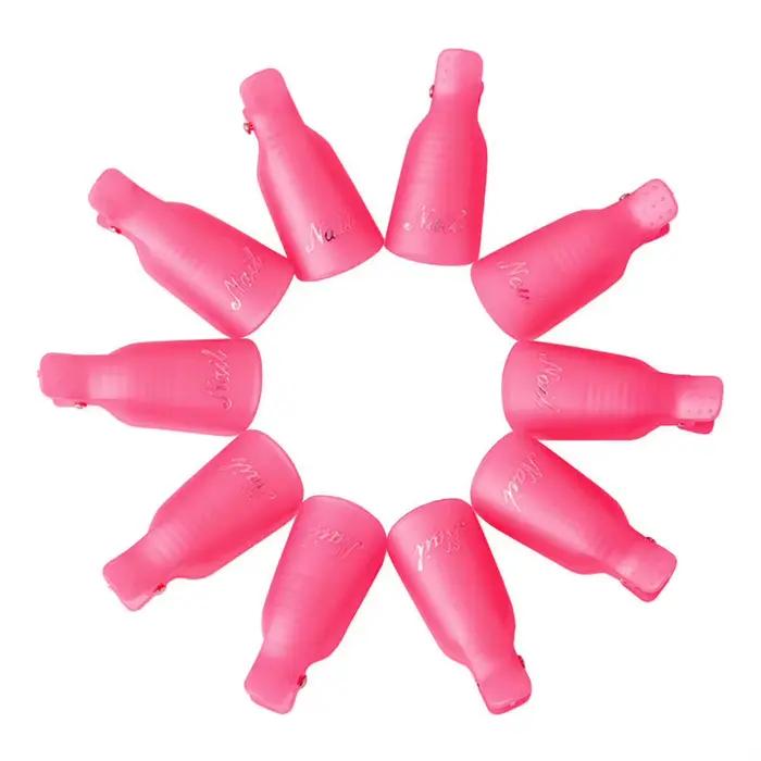 LULAA 10 pièces/16 pièces en plastique Nail Art tremper capuchon pince UV Gel dissolvant de vernis outil d'emballage pour l'élimination des ongles tremper Clips