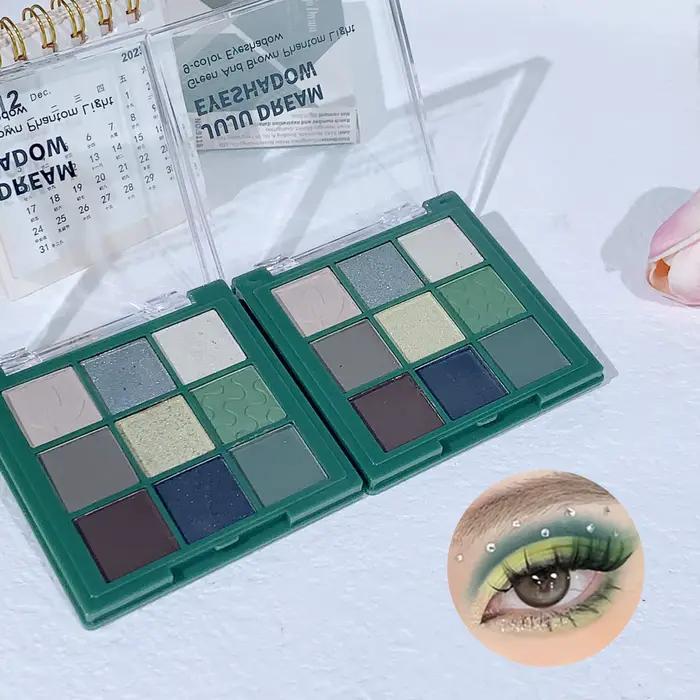 Palette de fards à paupières 9 couleurs ton vert