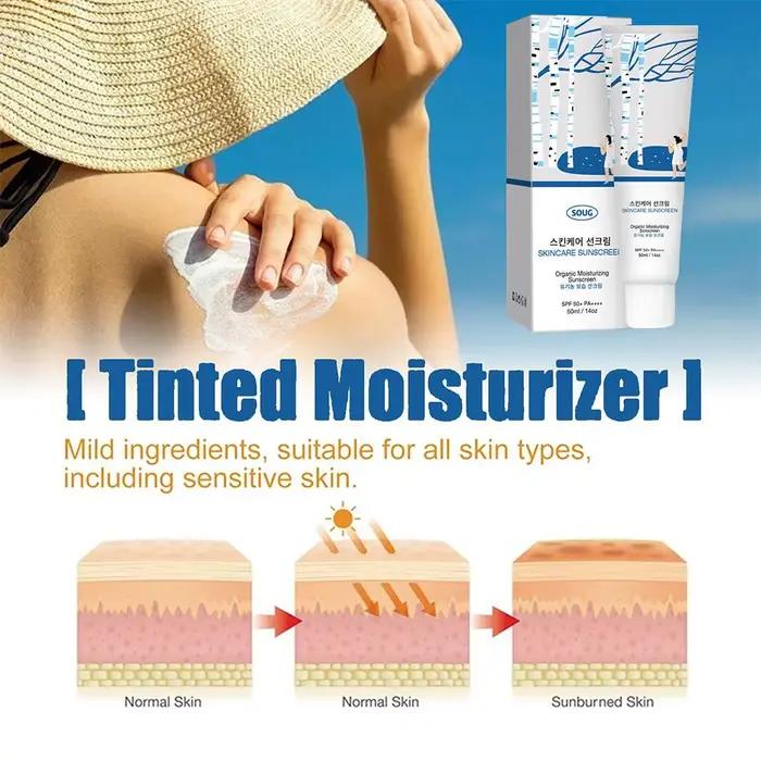Crème solaire quotidienne SPF 50+ Protection UV hydratante pour le visage