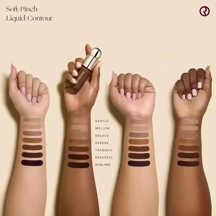 Produit phare Rare Beauty : Stick de contour waterproof, Fond de teint liquide fini mat naturel, Spray fixateur de maquillage 4-en-1