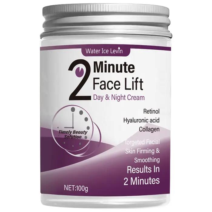 Crème de jour et de nuit pour lifting du visage en 2 minutes avec rétinol, acide hyaluronique et col