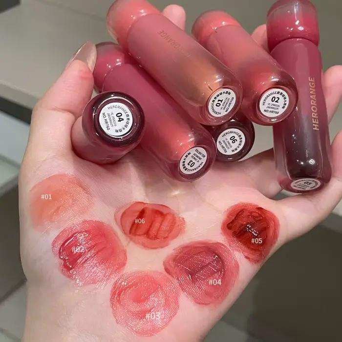 Vernis à lèvres rouge violet raisin fumé, brillant à lèvres à l'eau, liquide hydratant, teinte claire, maquillage, cosmétiques coréens pour femmes