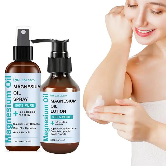 Ensemble Huile et Lotion de Magnésium – 100% Pure pour une Hydratation Profonde et une Relaxation – Découvrez la Puissance de l'Huile de Magnésium 100% Pure