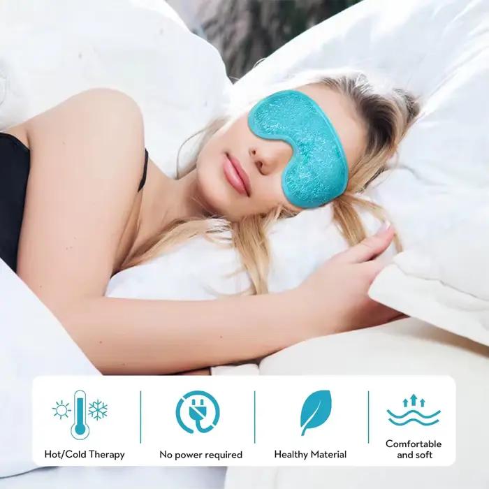 Masques pour les yeux et le visage, masque facial froid, compresse chaude et froide pour les cernes et les poches, masques rafraîchissants pour le visage pour femmes et hommes, outils de soin de la pe