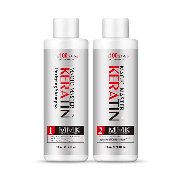 Magic Master Keratin Treatment Kit pour Cheveux Crépus Soyeux et Brillants Shampooing Purifiant et Huile d'Argan Inclus