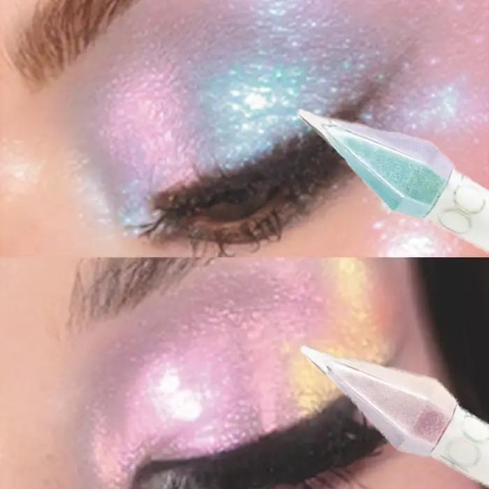 Fard à paupières liquide caméléon hautement pigmenté, dégradé métallique, pailleté, imperméable, effet caméléon optique, maquillage pour les yeux