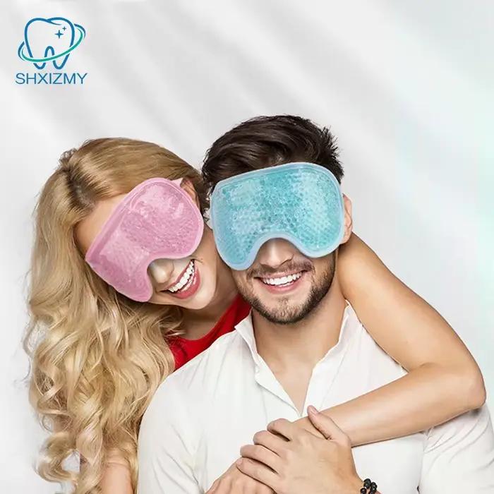 Masques faciaux froids pour les yeux compresse chaude froide cernes perles de gel douces tissu élastique PVC sans latex usage quotidien relaxation maison bureau voyage