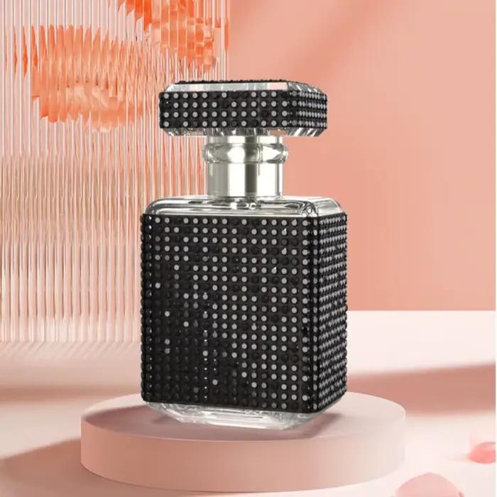 Flacon pulvérisateur de luxe en verre scintillant de 30 ml avec pompe à pression, réutilisable, pour voyage, contenant de liquide