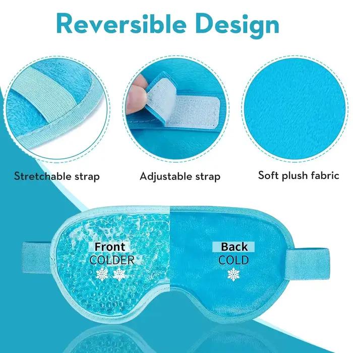 Masques pour les yeux et le visage, masque facial froid, compresse chaude et froide pour les cernes et les poches, masques rafraîchissants pour le visage pour femmes et hommes, outils de soin de la pe