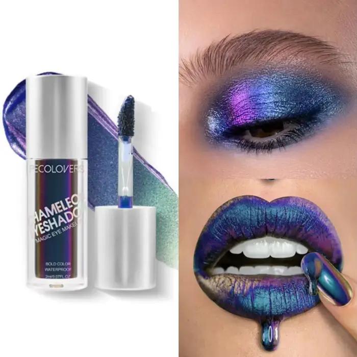 Fard à paupières liquide caméléon de couleur puissante, imperméable, résistant à la sueur, adapté au maquillage audacieux et exagéré, 1 pièce